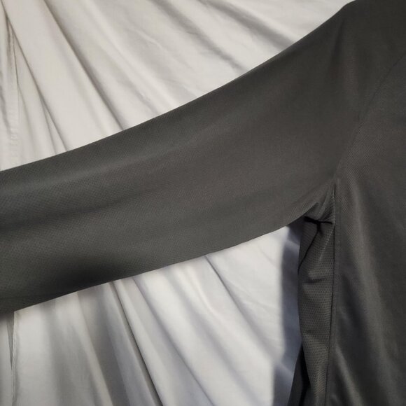 Quiksilver QDG2005 Grey Pullover Jacket L 1/4 Zip Blue Stripe Back Pocket - Picture 3 of 9